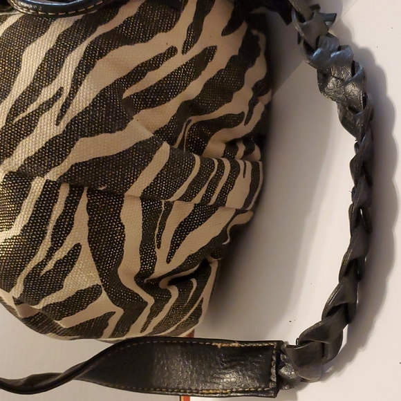 Hobo slouchy Bag, Tiger stripes,Gold flickers throughout the canvas fabric! - Picture 5 of 12